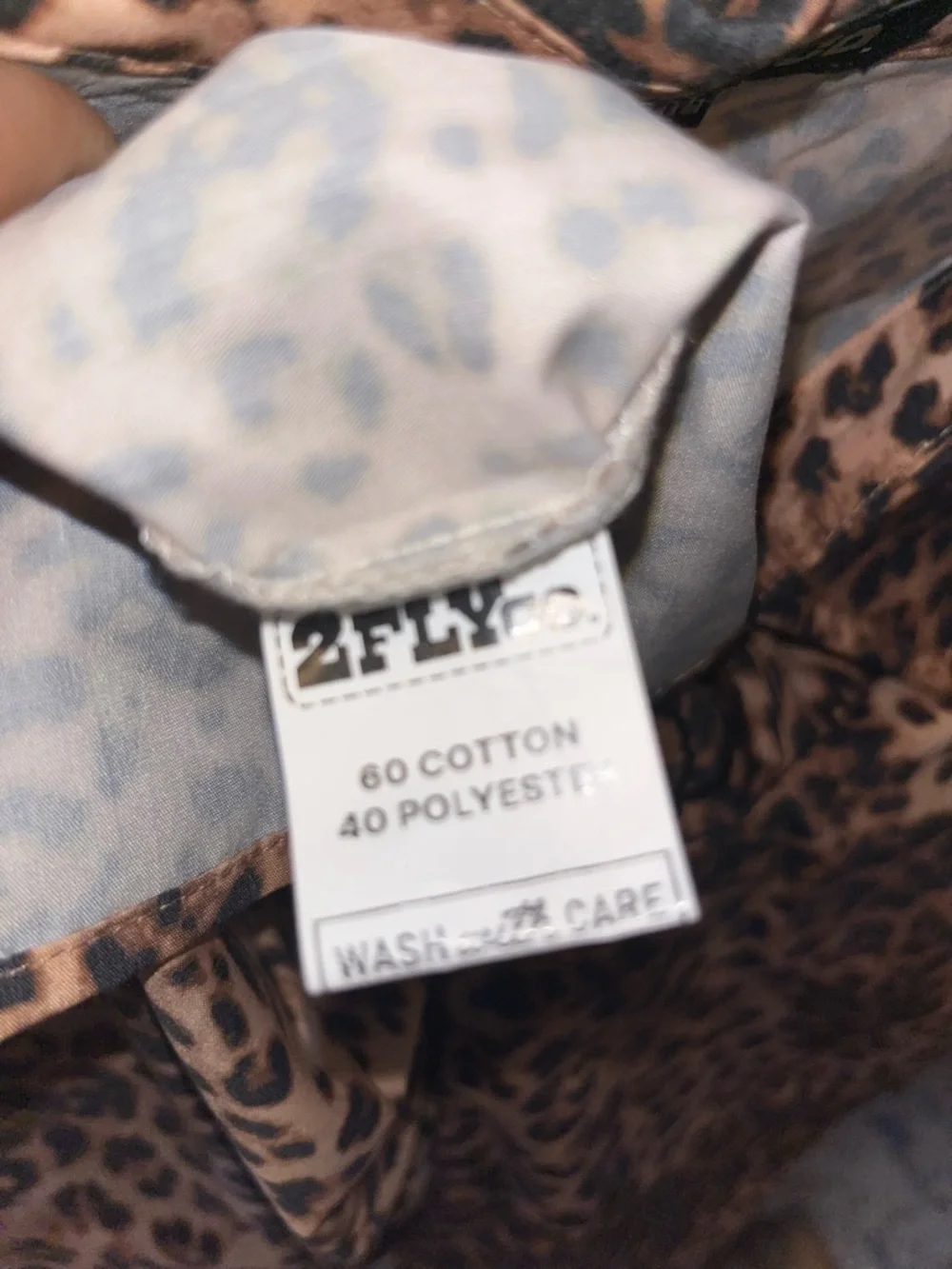 2 Fly Co Loopty Lou Leopard Print Peplum Button-Up Top - Brown - Picture 5 of 5
